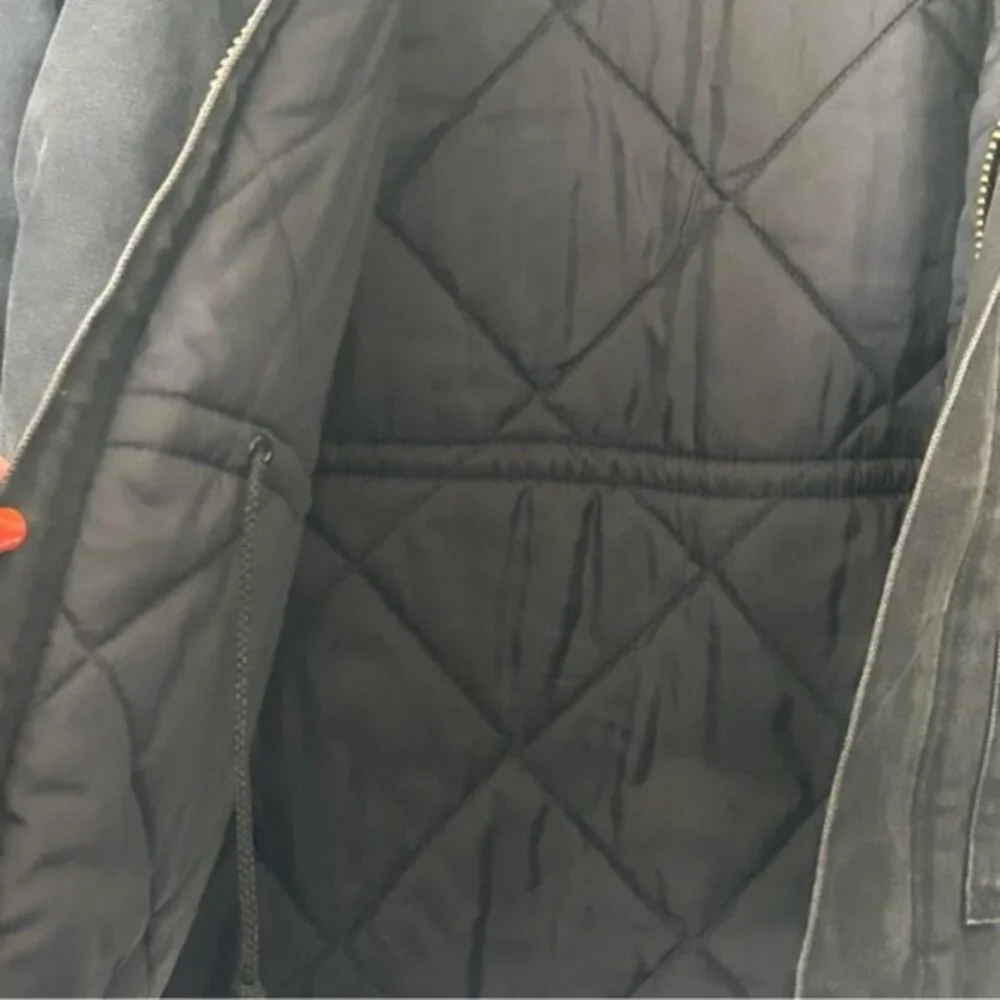 Vintage Carhartt Black Canvas Quilted Corduroy Collar Chore Work Jacket Size 48 - Picture 8 of 12